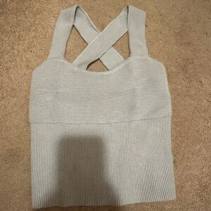 Abercrombie Gray Ribbed Knit Tank Top